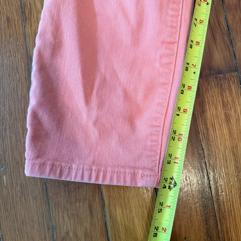 Tory Burch Cropped Skinny Jeans Coral Peachy Size 31 Resortwear Preppy W33‎